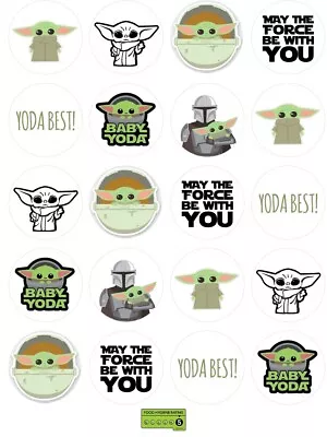 Baby Yoda Cupcake Toppers X20 Pre-Cut. Premium Edible Icing • £5.65