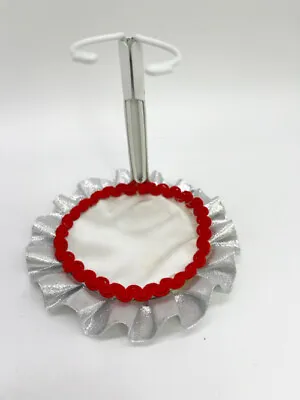 Decorated Metal Stand For Madame Alexander 8  - 10   Dolls Silver White Red • $12