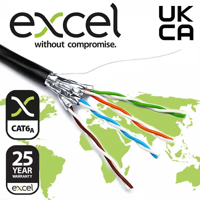 £1.49 • Buy External SHIELDED CAT6A Outdoor Burial Use COPPER Ethernet Cable FTP Reel Lot