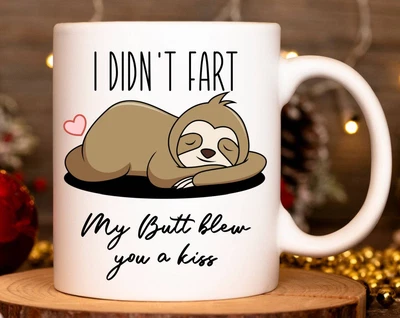 $26.99 • Buy Valentines Day Gift For Him Anniversary Gift For Boyfriend Funny Sloth Fart Mug