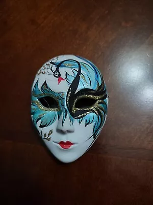 Venetian Style Ceramic Wall Mask Small Has Holes On Each Side 3.5  Lx 2 And 1/4W • $19.99