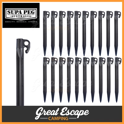 $34.50 • Buy 20 X 300mm Supa Peg Sand Pegs Heavy Duty Tent Peg Aussie Made