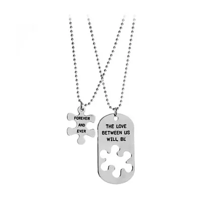  Love Between Us  Stainless Steel Couple Lover Necklace Chain Pendant Gift NEW • £3.49