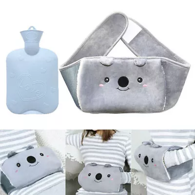 1000ml Hot Water Bottle +Warm Plush Pouch Waist Belt Warm Bag Cover Winter New • £6.49