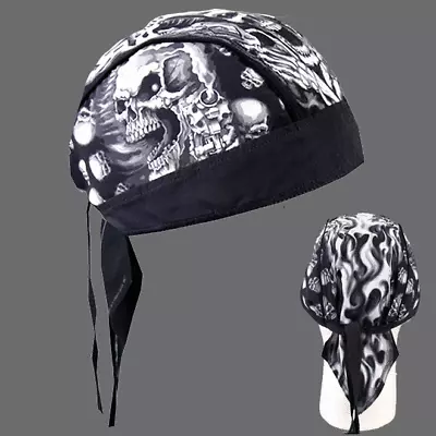 Assassin Gangster Skull Motorcycle Head Wrap Durag Skull Cap Biker • $14.99