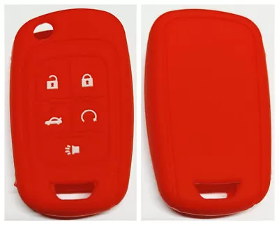 Red Silicone 5 Buttons Flip Key Cover Suits Chevrolet Holden Vf Commodore • $8.99