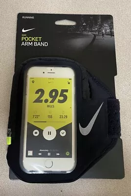 Nike Running Phone Pocket Arm Band W/Secure Zip In Black 129862 New • $15