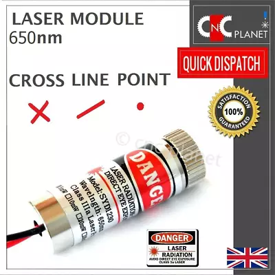 Laser Module Red Cross Hair Line Poin Dot Diode Focusable Lens 650nm 5mW 5v UK • £4.15