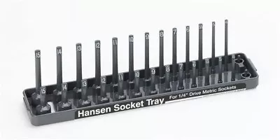 Hansen Global 1/4  Drive Metric MM Regular & Deep Socket Tray Organizer USA • $13.99