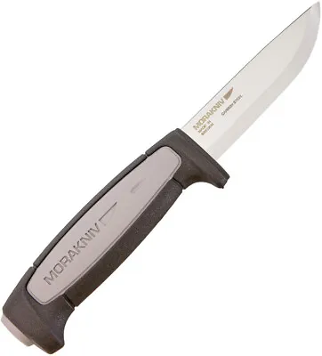 Mora Morakniv Robust Gray/Black Handle Carbon Steel Fixed Blade Camp Knife 01518 • $20.94