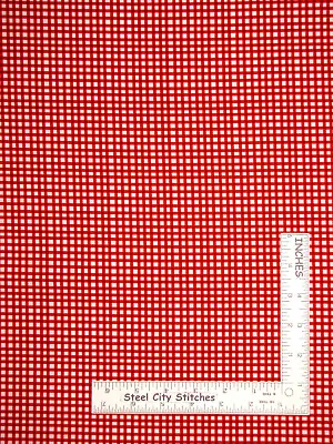 Loralie Chipper Check RN Medical Red White Cotton Fabric Loralie Designs By Yard • $10.98
