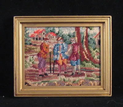 Miniature Dollhouse Artwork Made With Petit Point -needlepoint. • $80