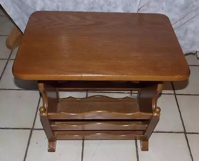 Oak Magazine Rack End Table By Butler / Side Table  (MRT-21) • $249