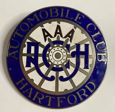 Vintage AAA HARTFORD CT AUTOMOBILE CLUB License Plate Car Club Badge • $99.99