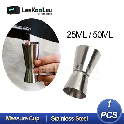 £5.18 • Buy Stainless Steel Cocktail Shaker Measure Cup Dual Shot Drink Measure Jigger