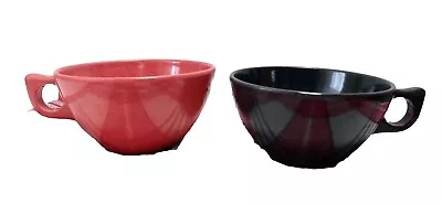 2 Branchell Melmac Melamine Tea/Coffee 4  W Cup Red & Black Designer Kila Movne' • $7.19