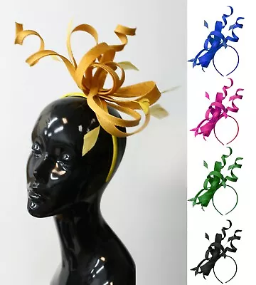 Large Swirl Loop Sinamay Headband Fascinator Weddings Ascot Hatinator Races • £19.99