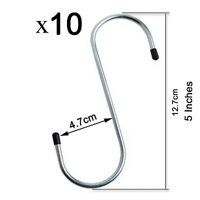 S Hooks Stainless Steel Kitchen Meat Pan Utensil Cloth Hanger Hanging 12.7X4.7cm • £1.95