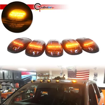 5pc Universal Smoke Cab Roof Amber LED Lights Assemblies For Dodge Nissan Trucks • $28.99