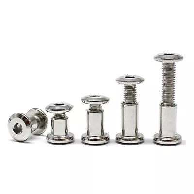 M6 Stainless Steel Allen Flat Nuts Hex Nut Bolt Set Round Head Sleeve Furniture • £2.90