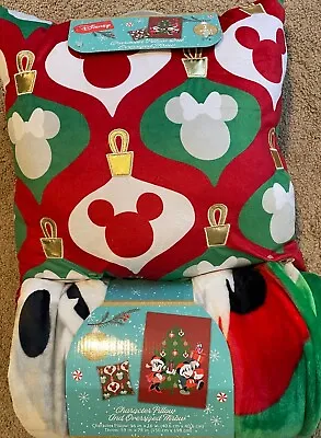 Disney Character Mickey And Minnie Mouse Pillow & Oversized Throw Set Christmas • $25