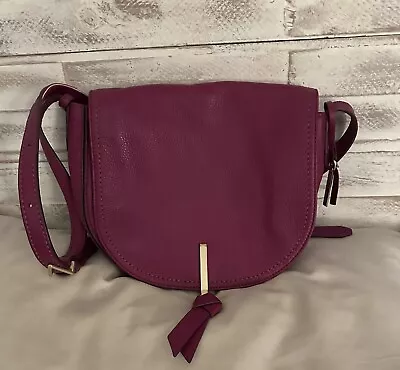 Vera Bradley Leather Carson Saddle Bag In Wild Berry • $34.99