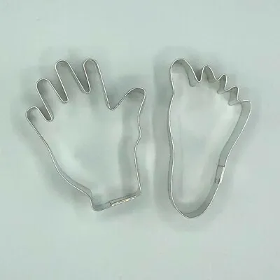 $4.95 • Buy 2 Metal Cookie Cutters • (baby) Hand And Foot Shapes