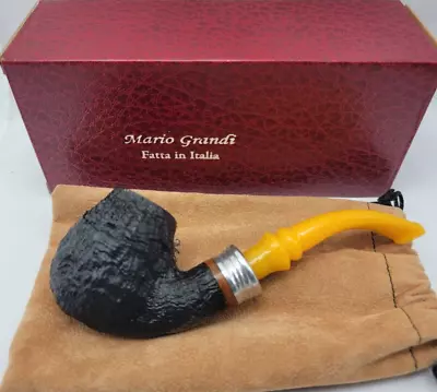 Mario Grandi UNSMOKED Tobacco Pipe Bent Billiard? New Open Box • $199.99