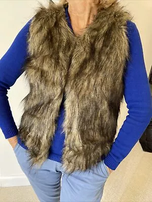 New Clouded Fox Womens Brown Warm Vest Faux Fur Size XL/ XXL/XXL • $29