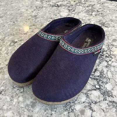 Haflinger Women's Purple Wool Clogs Slippers Size 41 /US 10 Slip On • $44.99