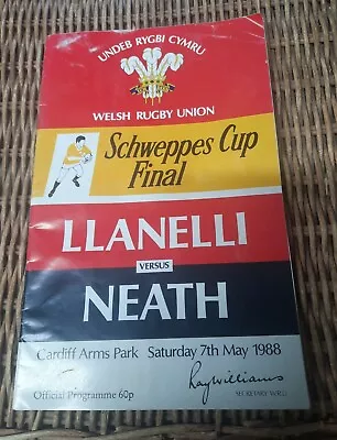 Llanelli Vs Neath (Schweppes Cup Final Rugby Programme 07.05.1988) • £1.99