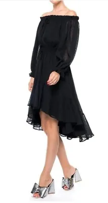 Meghan Los Angeles Keiko Midi Dress Black Sz XXL 2XL Polka Dot NWT • $79.95