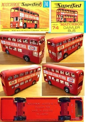 Mint MATCHBOX SUPERFAST 74a DAIMLER FLEETLINE LONDON BUS - RED AXLE CLIPS - ESSO • £25