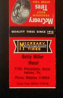 1950s McCreary Tires Betty Miller Motel 1700 Philadelphia Street Indiana PA MB • $6.32