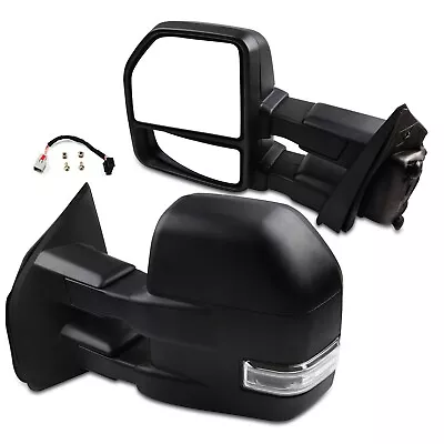 Pair Tow Mirrors For 2015-2020 Ford F-150 Pickup Power Heated Puddle LED Signal • $168.99