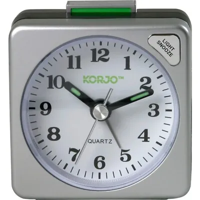 $26.90 • Buy Korjo Analogue Travel Alarm Clock Snooze Button Night Light Includes AA Battery 