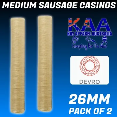 $13 • Buy DEVRO Pack Of 2 Collagen Sausage Casings 26mm Butcher/Home Butchers/Hunters