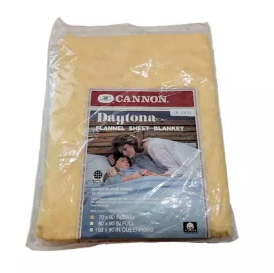 Vintage Cannon Daytona Flannel Sheet Blanket New Twin Size Yellow Made In USA • $44.88