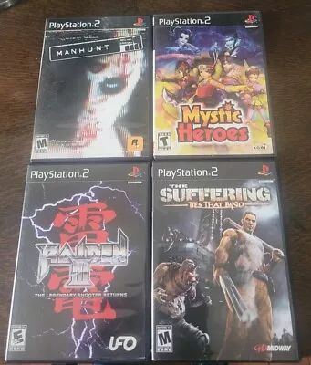 PS2 Video Game Lot 4 Manhunt The Suffering Mystic Heroes Raiden III No Manuals! • $75
