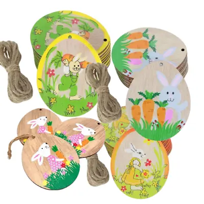 3 X Easter Wooden Gift Tags 7.5cm (random) - Free Post X • £3