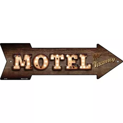 Motel Bulb Letters Novelty Metal Arrow Sign  Directional 17  X 5  Wall Decor • $27.90