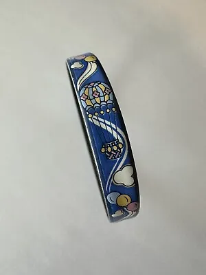 Vintage Michaela Frey Enamel Bangle Bracelet Hot Air Balloons Signed Small • $34.95