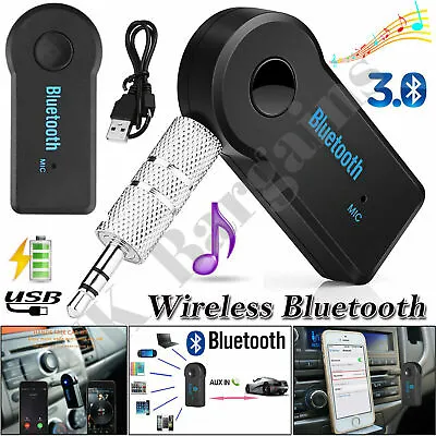 £3.69 • Buy Car Bluetooth Receiver Audio Wireless Adapter 3.5MM AUX Transmitter For Music