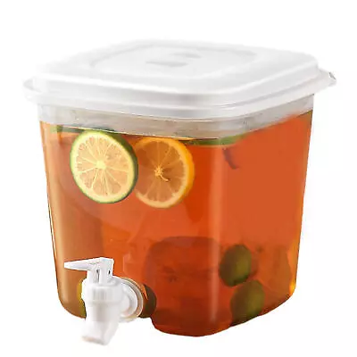  Large Clear Beverage Drinks Dispenser With Tap Cocktail Juice Jug 3.5L • £10.87