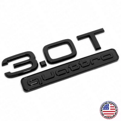 17-22 Audi Sport Car Rear Trunk Lid 3.0T Quattro Nameplate Emblem Badge Blackout • $26.99