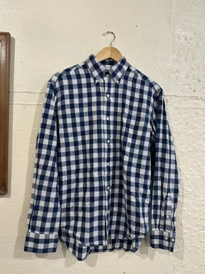 £19.99 • Buy GANT ‘The Hugger' Men's Indigo Oxford Check Shirt Size Medium Mens