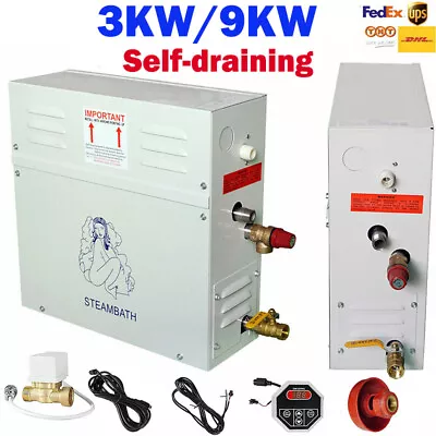 3/9KW Bath Self Draining Steam Generator 1-60min SPA Shower Adjust W/ Controller • $250.65