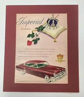 1952 Imperial By Chrysler Crown Rose Pillow Automobilia Photo Vintage Print Ad • $6.99