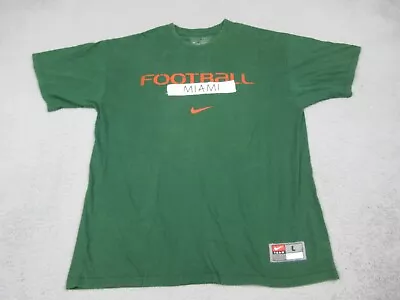 Miami Hurricanes Shirt Mens Adult Large Green Logo College Football Nike • $20.85