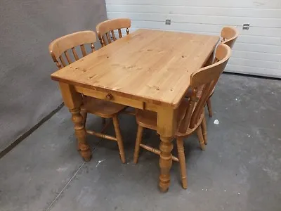 4'x3' FARMHOUSE DINING KITCHEN TABLE HAND MADE SOLID PINE BESPOKE SIZES • £339